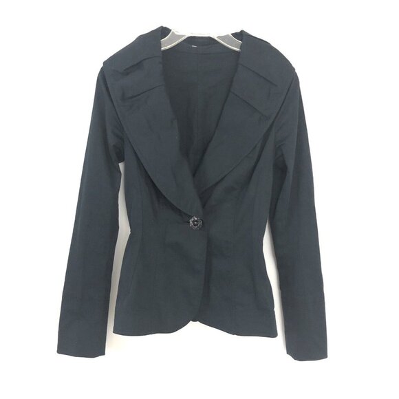 Charles Chang-Lima Womens Size 4 Black Cotton Blend Jacket - Picture 1 of 4